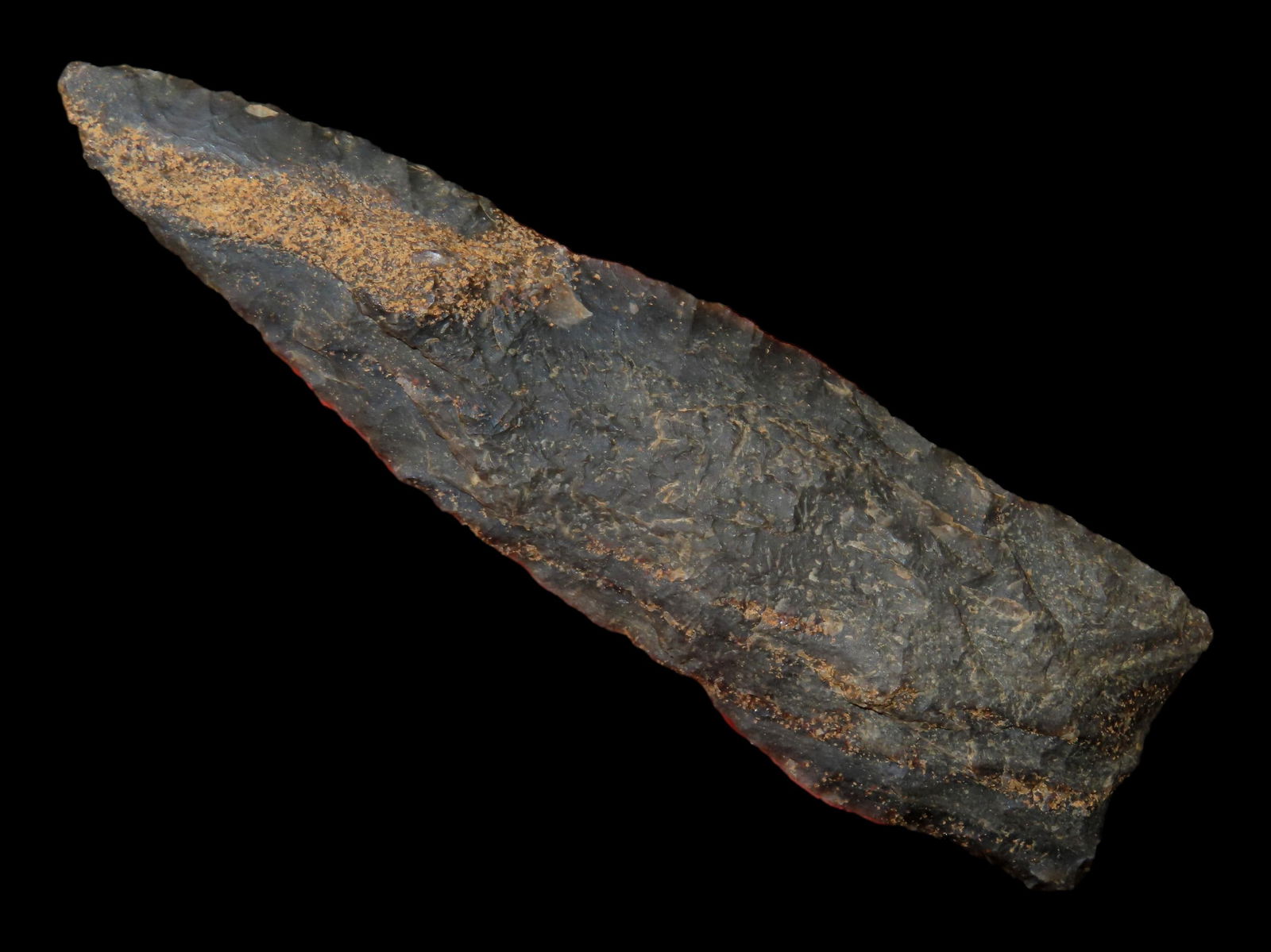 4 3/8" RHYOLITE DALTON KNIFE, SOUTHERN MISSOURI, MOTLEY COA, NICE LARGE EXAMPLE, HARD TO FIND (1 of 4)