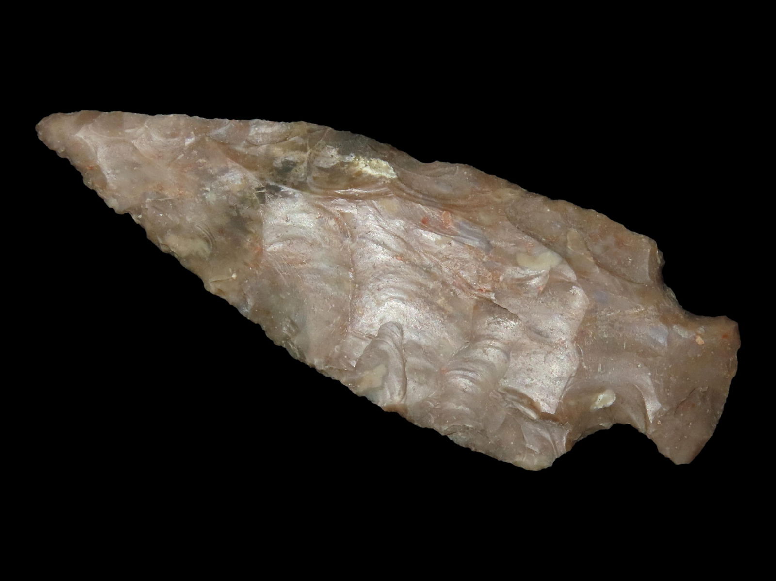 3 7/8" NOLAN, UVALDE COUNTY TEXAS, HIGHLY TRANSLUCENT, VERY THIN & WELL FLAKED, INDIAN ARROWHEAD, (1 of 4)