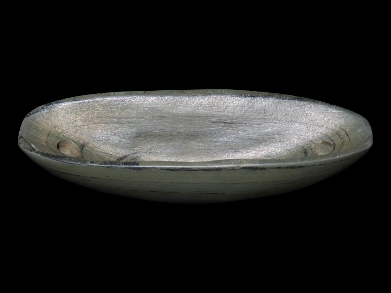 INCREDIBLE 4" BANDED SLATE BOATSTONE, ATHENS COUNTY OHIO, MOTLEY COA, EX PAYNE, EX DR. COPELAND, (1 of 5)