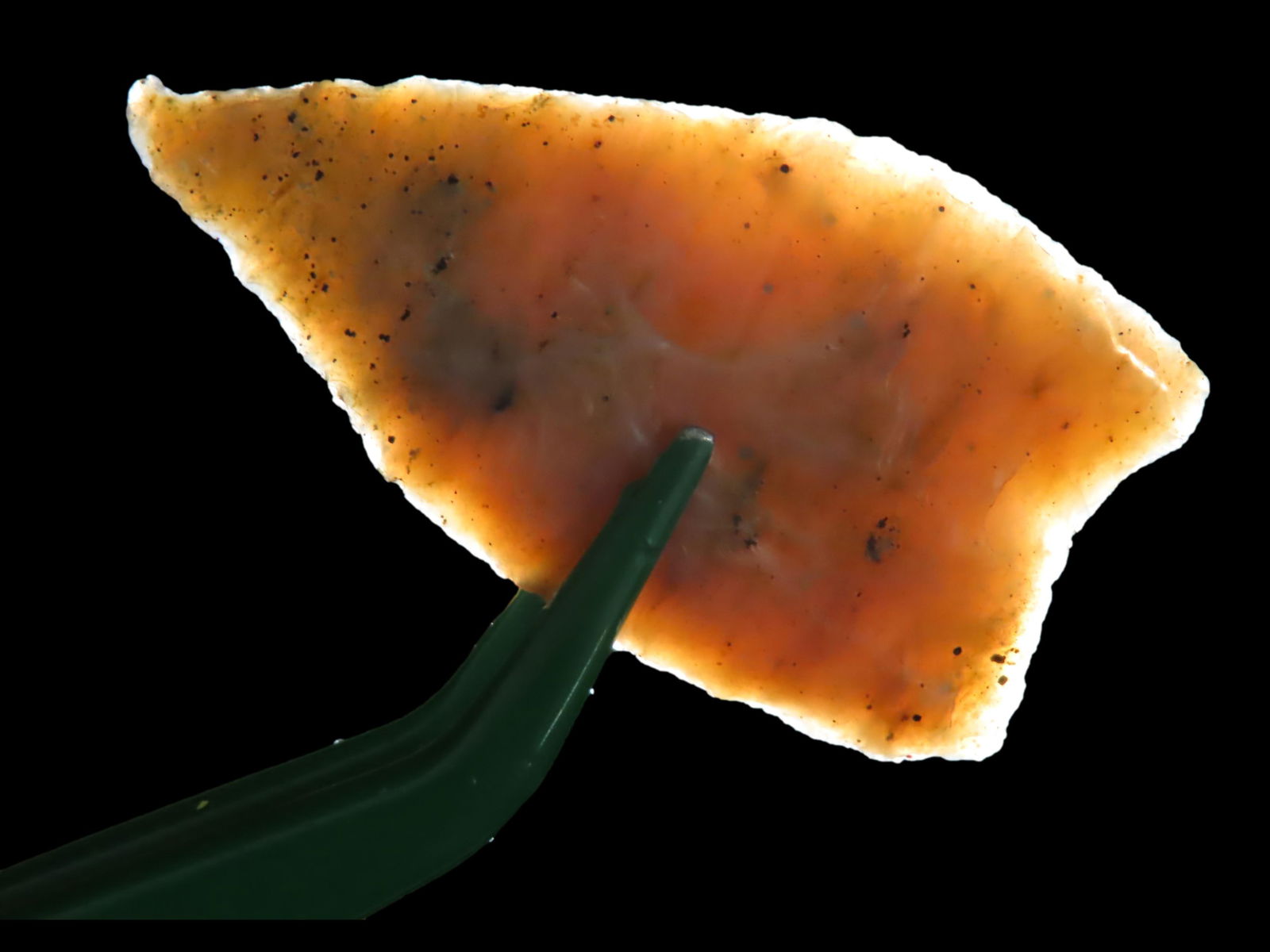 1 7/8" HIGHLY TRANSLUCENT AGATE PLAINVIEW, LINCOLN COUNTY COLORADO, THIN & FINELY FLAKED EXAMPLE, (1 of 5)