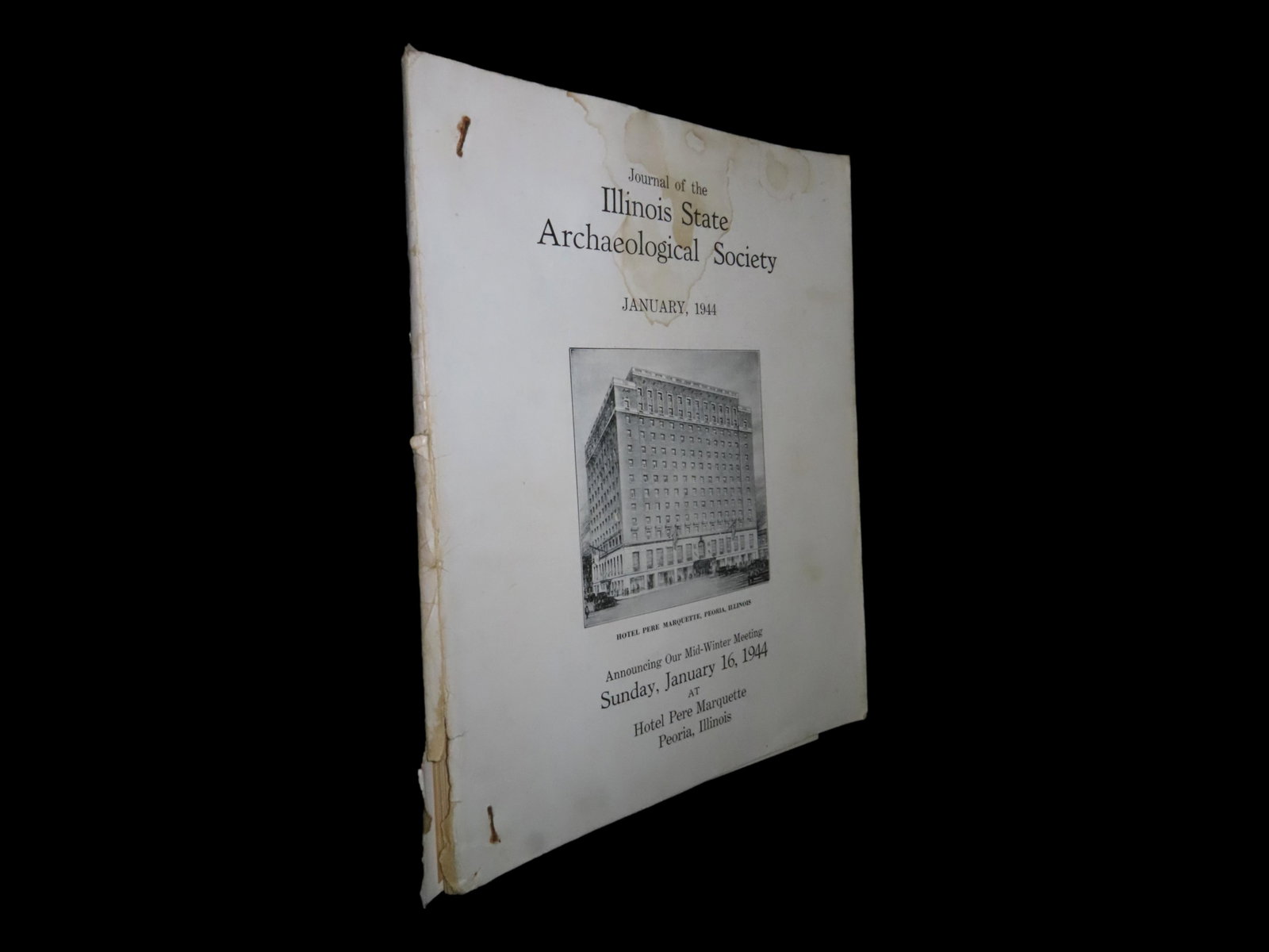 1944 ILLINOIS STATE ARCHAEOLOGICAL SOCIETY JOURNAL, JANUARY-1944, FIRST EDITION, VERY HARD TO FIND: 1944 ILLINOIS STATE ARCHAEOLOGICAL SOCIETY JOURNAL, JANUARY-1944, FIRST EDITION, VERY HARD TO FIND THESE EARLY ONES