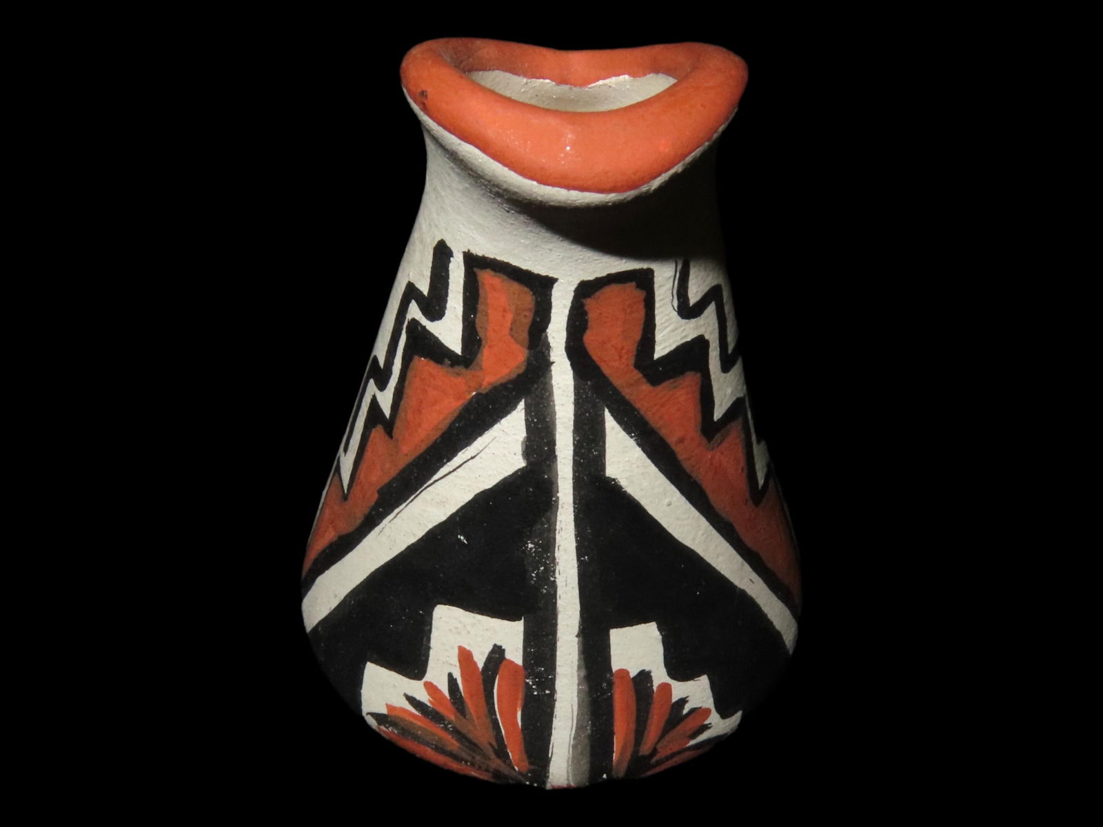 2 1/4" MINIATURE ACOMA /PUEBLO POTTERY PITCHER, NICELY DECORATED EXAMPLE (1 of 4)