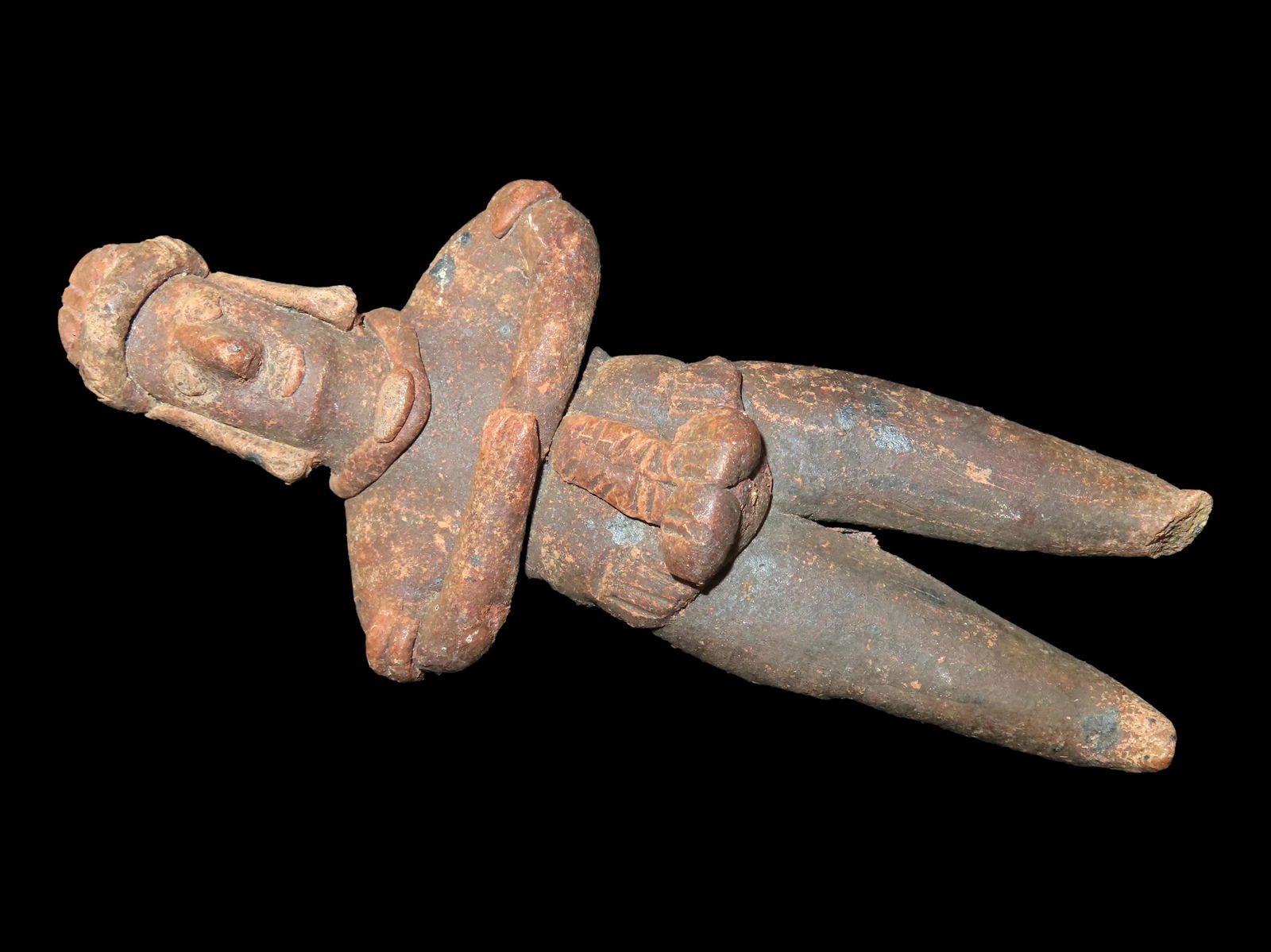 INCREDIBLE COLIMA POTTERY HUMAN EFFIGY FIGURE, VERY DETAILED EXAMPLE WITH A NECKLACE, ELABORATE (1 of 4)