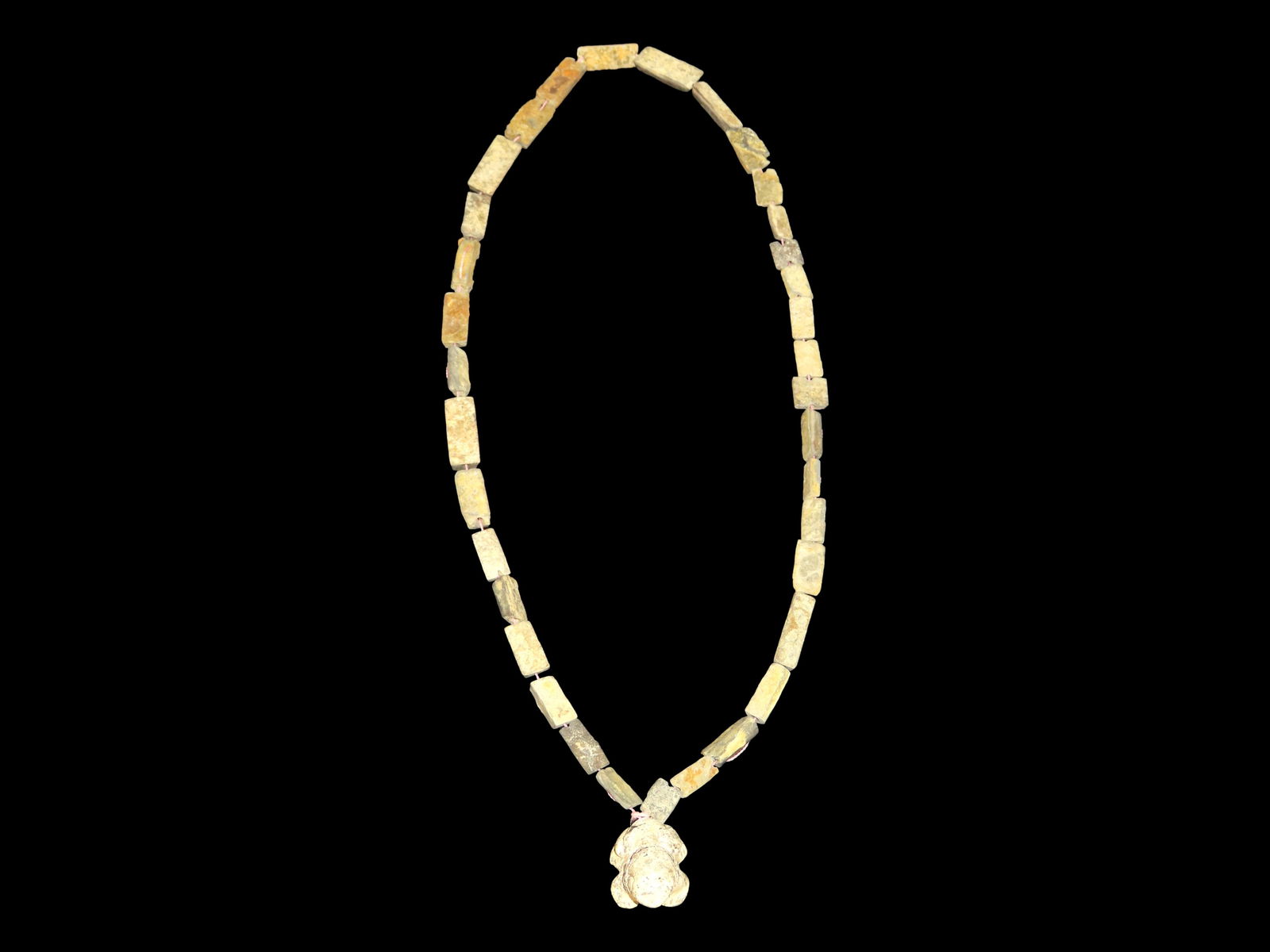 AMAZING PRE-COLUMBIAN FROG EFFIGY STONE PENDANT & NECKLACE, MOTLEY COA, (1 of 3)