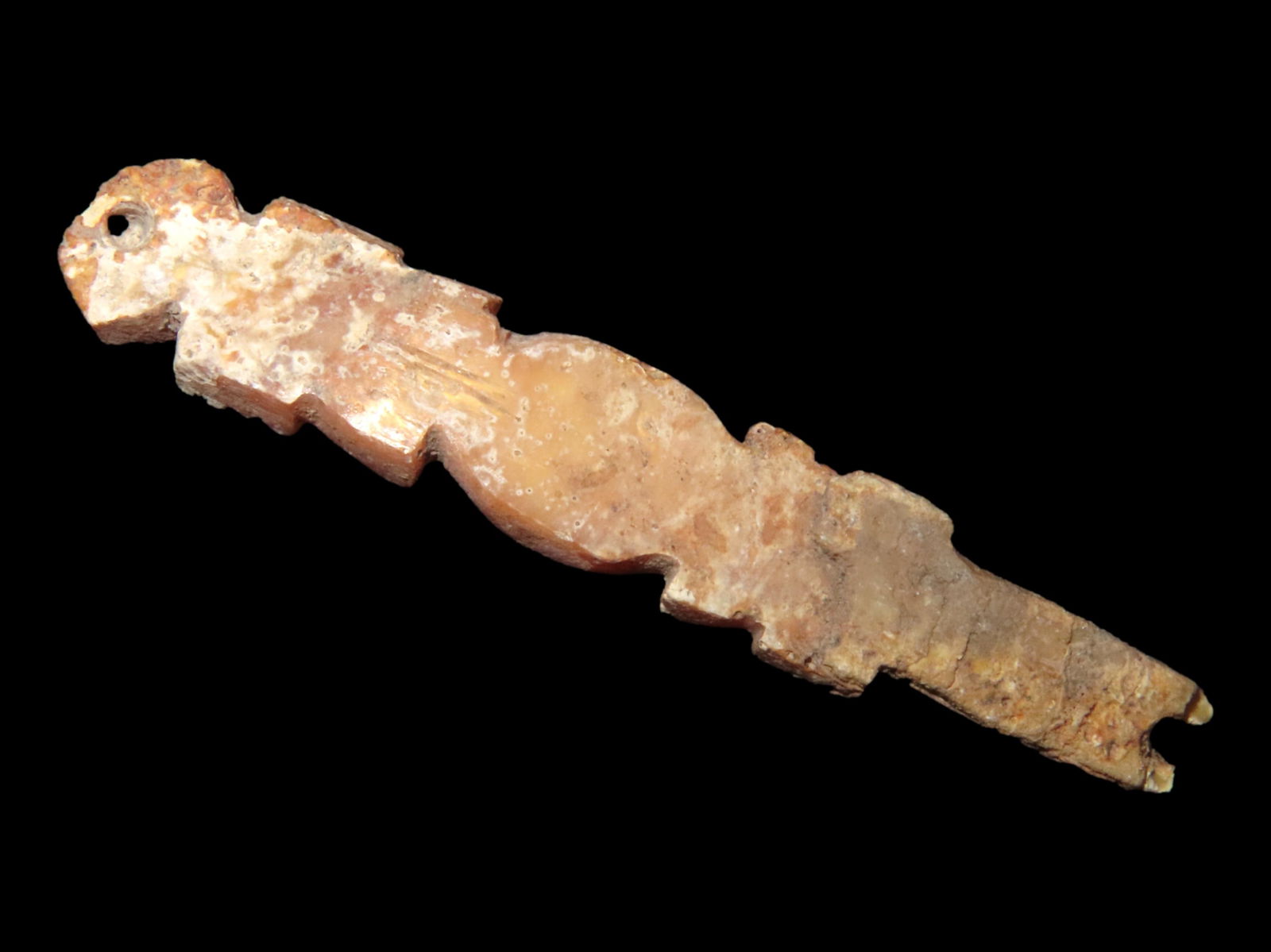 2 3/8" PRE-COLUMBIAN SHELL LIZARD EFFIGY PENDANT FROM MEXICO, COLIMA CULTURE (1 of 3)