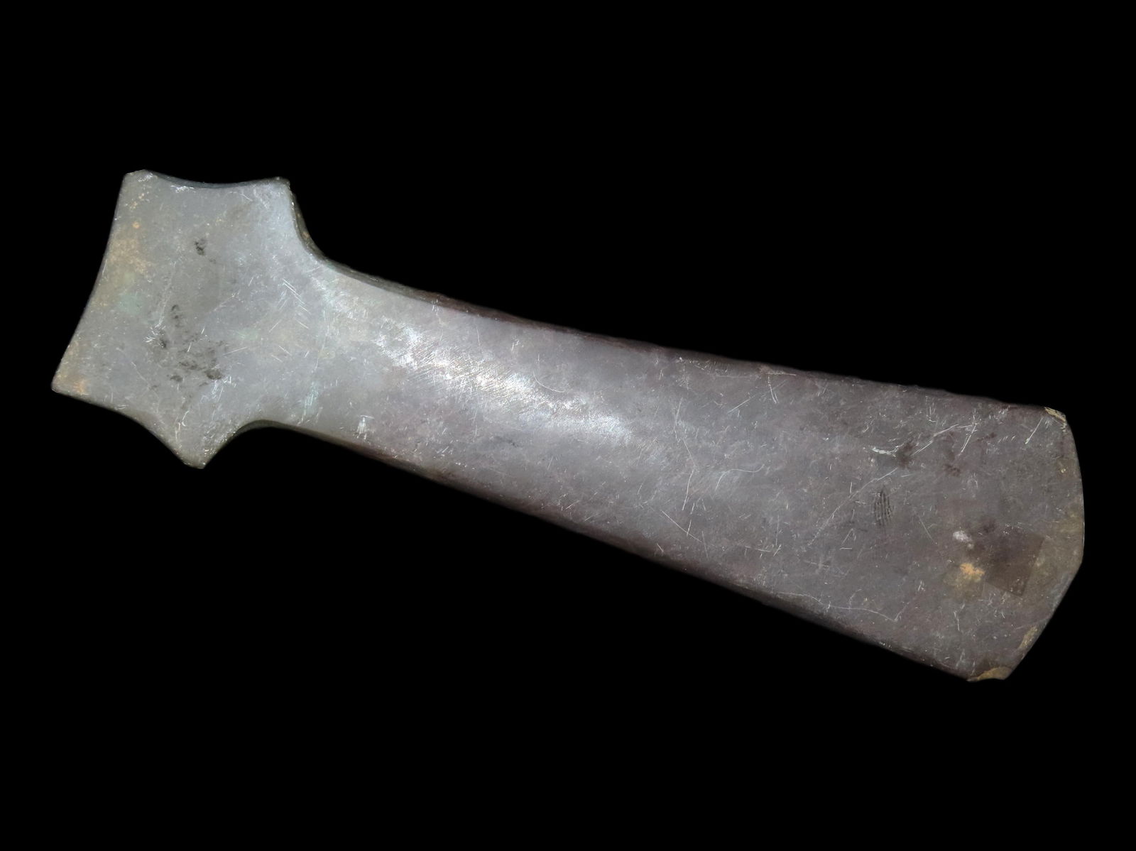 INCREDIBLE 7 1/4" MACE / SCEPTER, MOTLEY COA, COSTA RICA, RARE PRECOLUMBIAN CEREMONIAL STONE TOOL / (1 of 5)