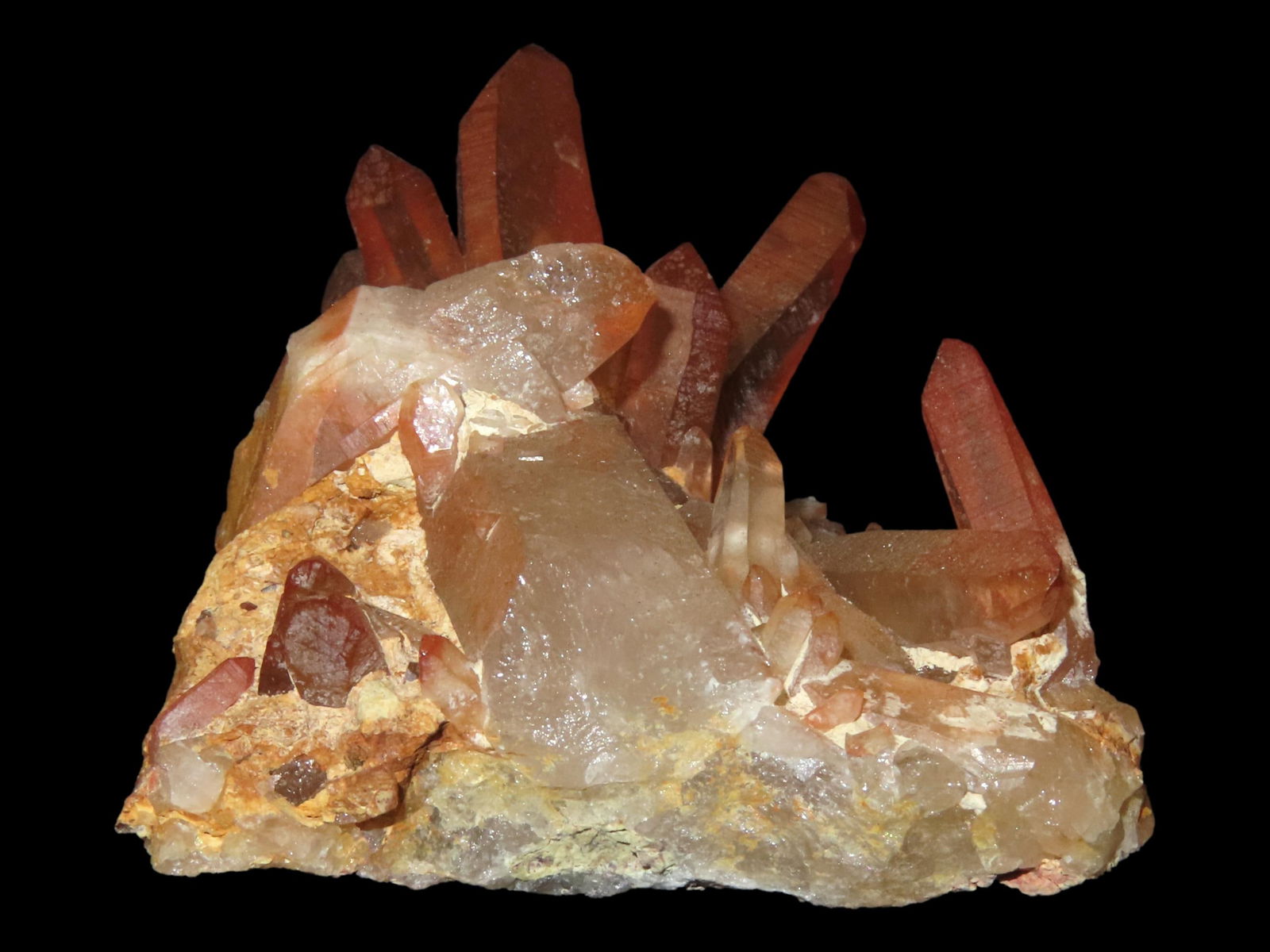 BEAUTIFUL CLUSTER OF RED QUARTZ CRYSTAL, GREAT DISPLAY SPECIMEN (1 of 6)