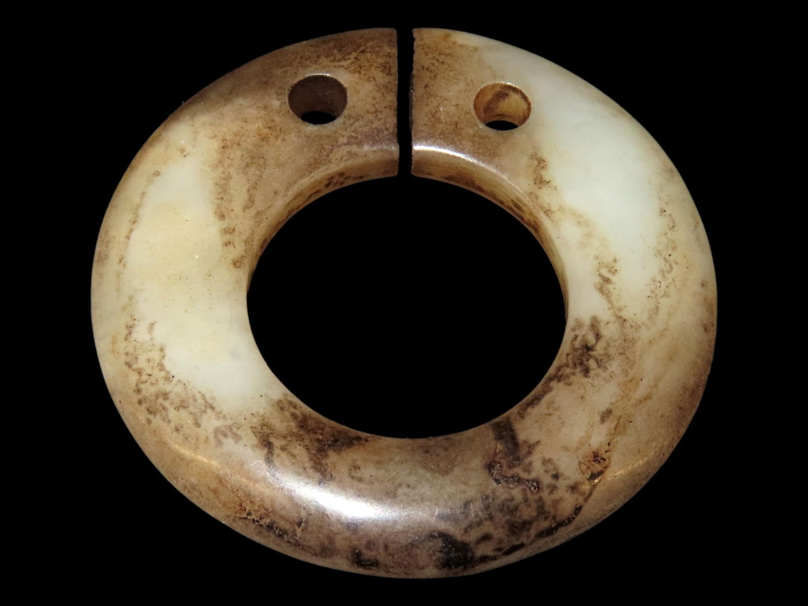 ANTIQUE CHINESE HONGSHAN CULTURE JADE EFFIGY PENDANT, HAND MADE (1 of 4)