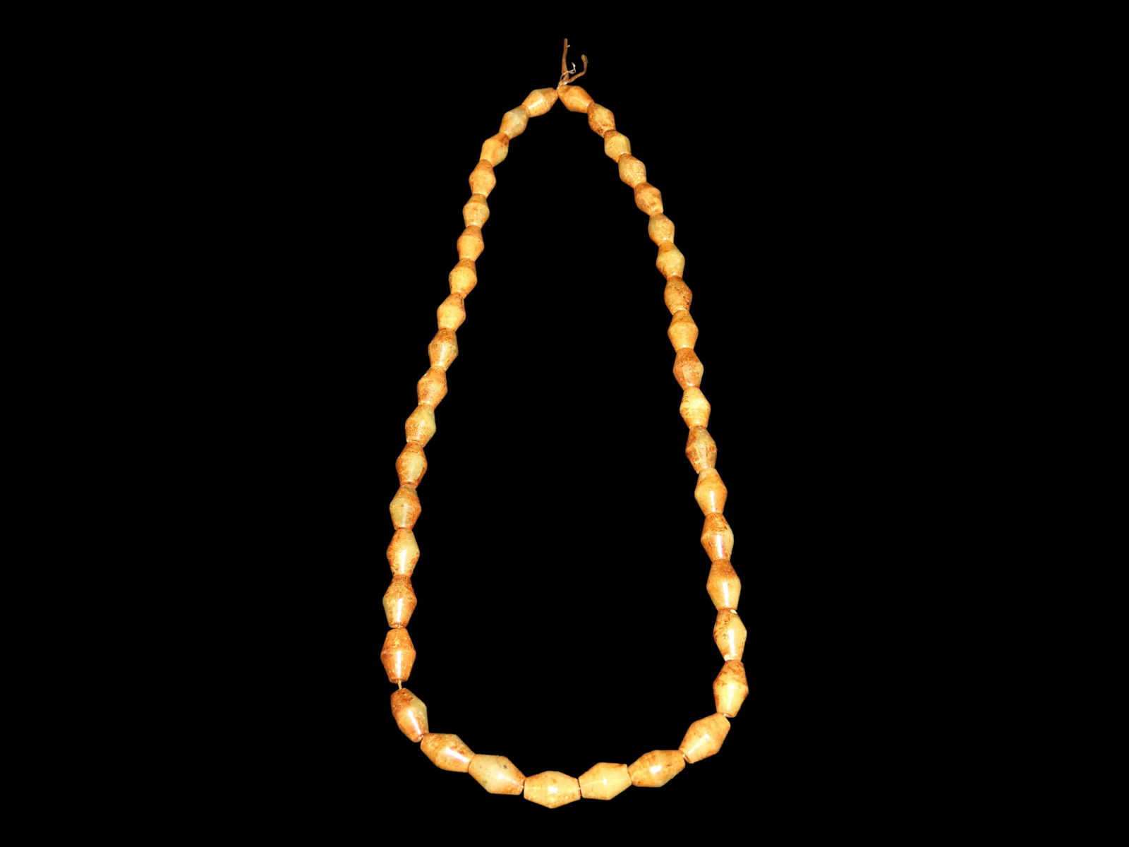 28" LONG ANTIQUE CHINESE HONGSHAN CULTURE JADE BEAD NECKLACE, NICE COLORFUL BEADS (1 of 2)