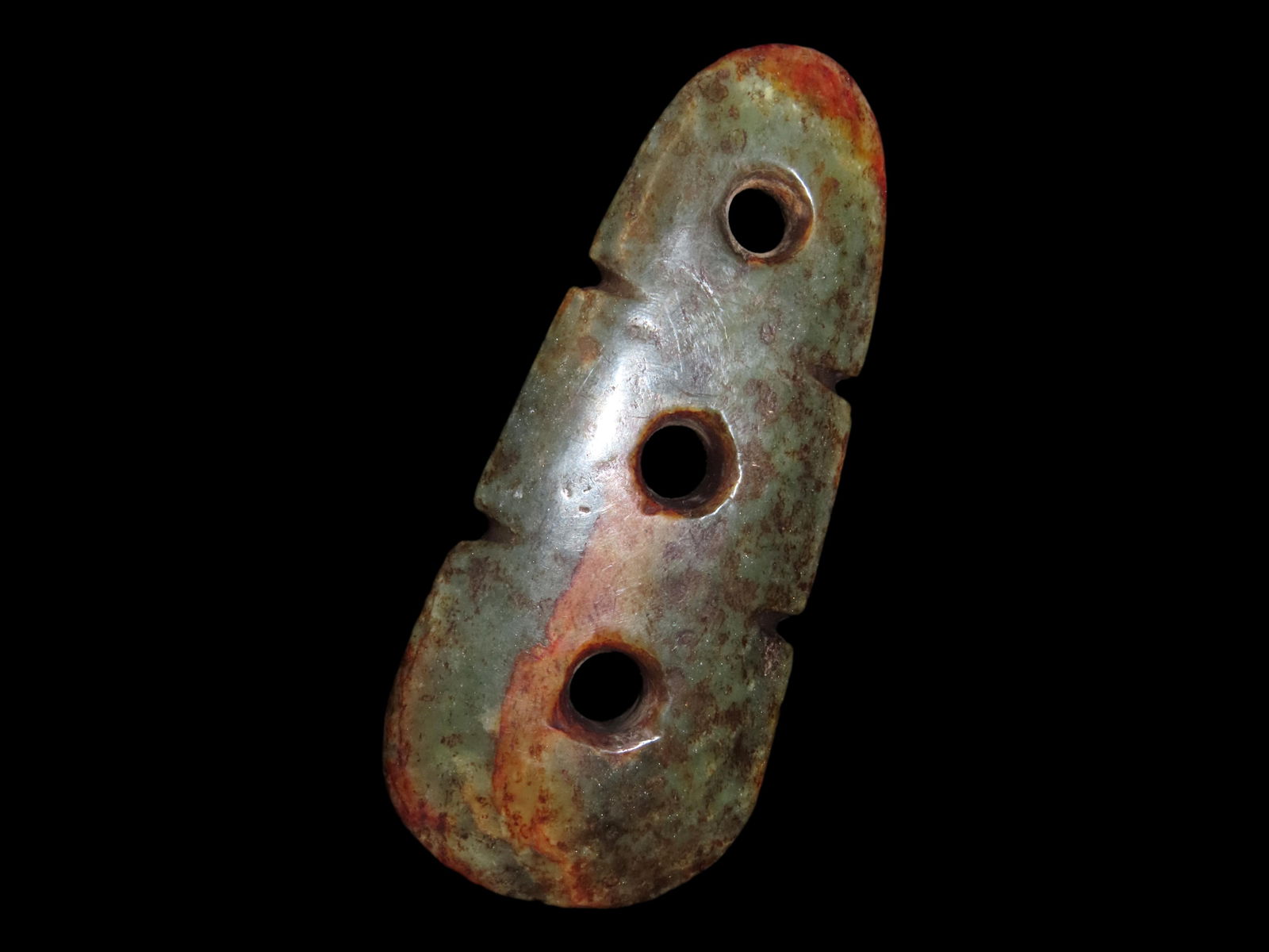 ANTIQUE CHINESE HONGSHAN CULTURE JADE EFFIGY PENDANT, HAND MADE (1 of 5)