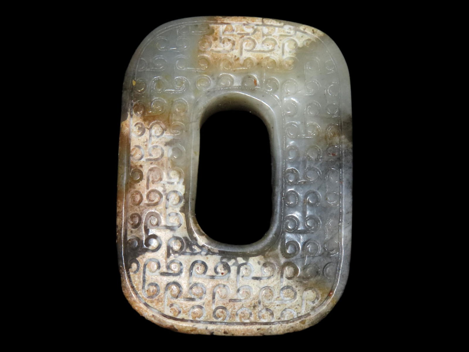 ANTIQUE CHINESE HONGSHAN CULTURE JADE EFFIGY PENDANT, HAND MADE (1 of 4)