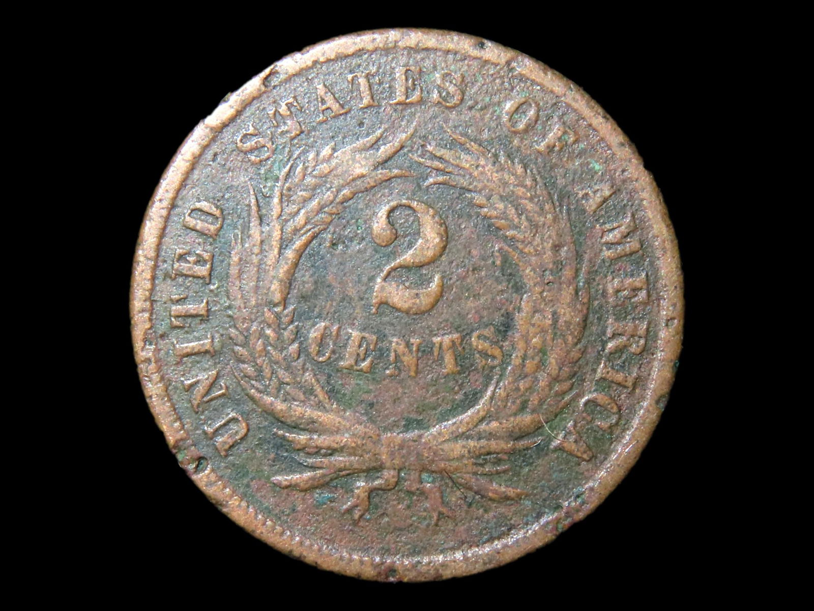 1865 CIVIL WAR ERA TWO CENT COIN, GREAT CONDITION, OBSOLETE 2 CENT UNITED STATES COIN (1 of 3)