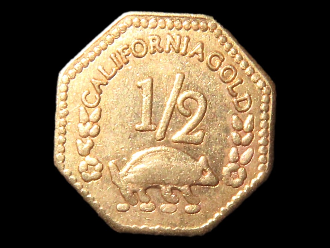 1857 CALIFORNIA GOLD RUSH ERA TOKEN / COIN, GOLD CONTENT UNKNOWN (1 of 3)