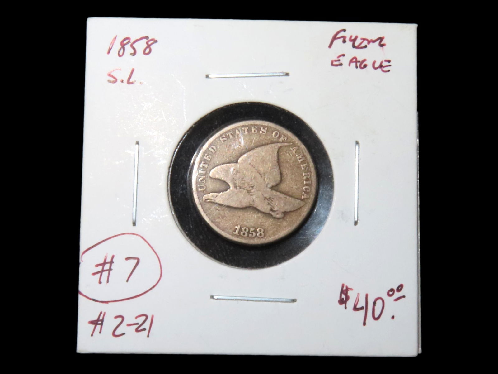1858 FLYING EAGLE PENNY / CENT, GREAT ORIGINAL CONDITION, NICE DETAILS, EARLY US COIN ONLY MADE FOR (1 of 3)