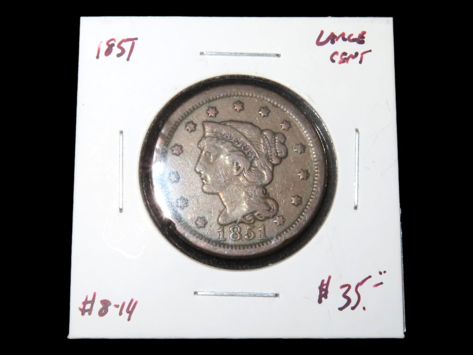 HIGHER GRADE 1851 LARGE CENT, GREAT ORIGINAL DETAILS, SEMI-KEY DATE, GREAT OLD US COIN (1 of 3)