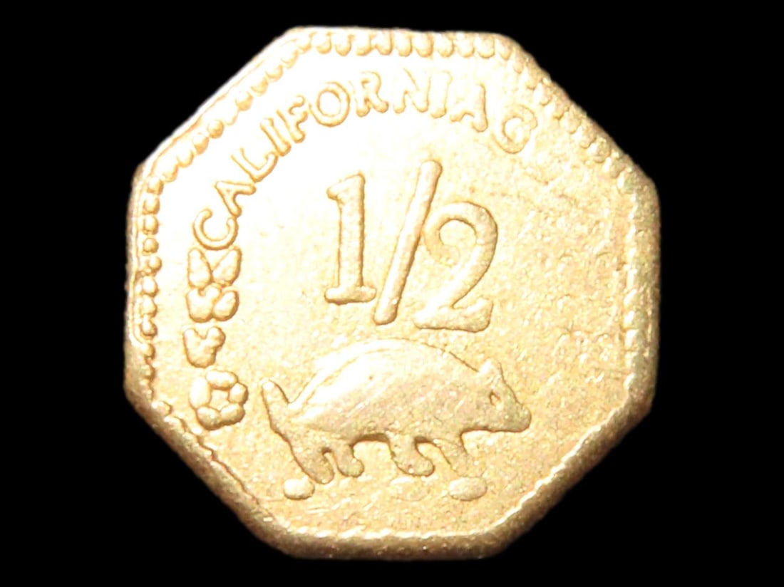 1855 CALIFORNIA GOLD RUSH ERA TOKEN / COIN, GOLD CONTENT UNKNOWN (1 of 3)