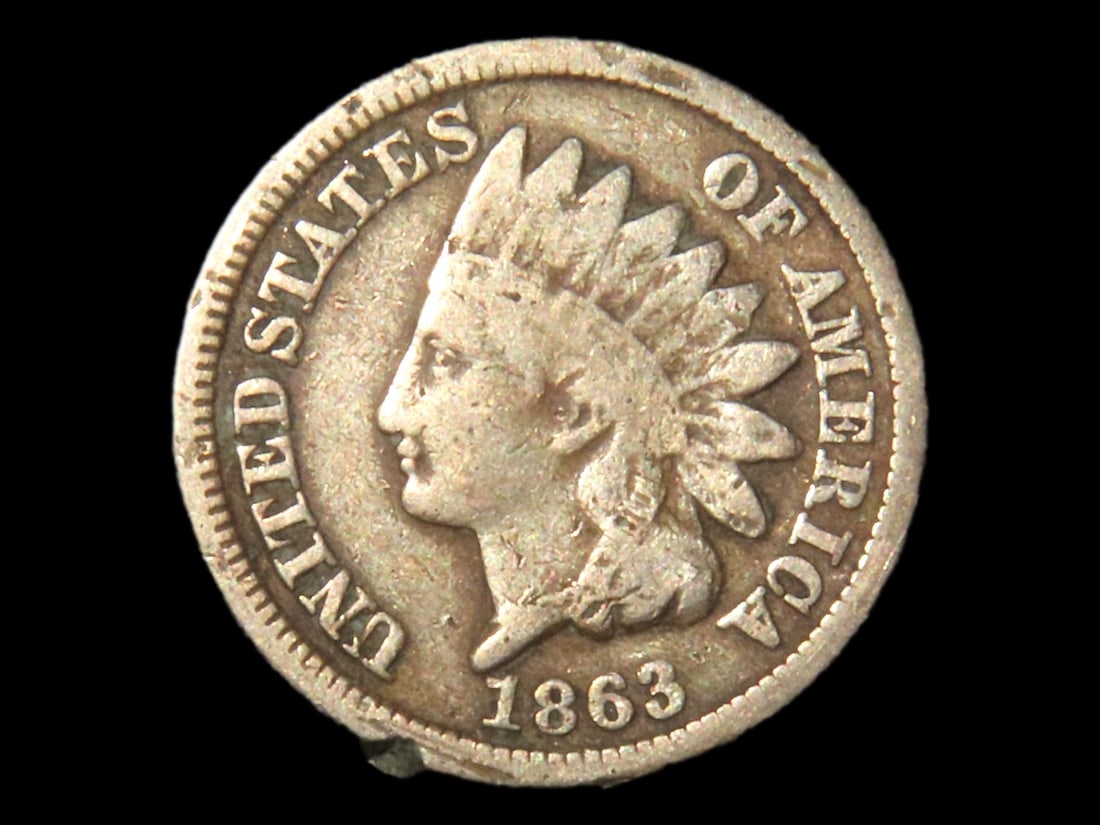 BETTER GRADE 1863 CIVIL WAR ERA INDIAN HEAD CENT, COPPER NICKEL,  EARLY US COIN, PENNY, GREAT (1 of 3)
