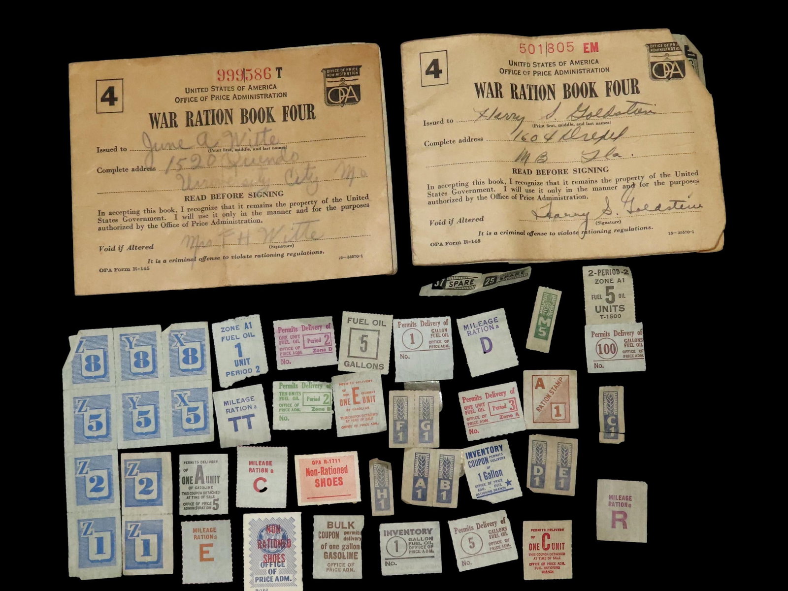 LOT OF WORLD WAR TWO WW2 RATIONS BOOKLET & STAMPS, OVER 250+ STAMPS: LOT OF WORLD WAR TWO WW2 RATIONS BOOKLET & STAMPS, OVER 250+ STAMPS