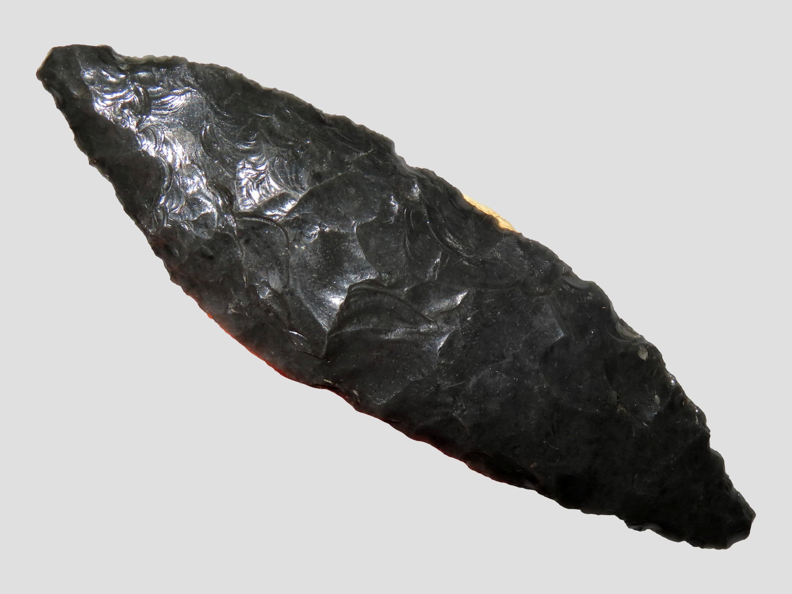 4 3/4" Obsidian Bi-Pointed Blade Found in Inyo Co. California by Dan Young (1 of 4)