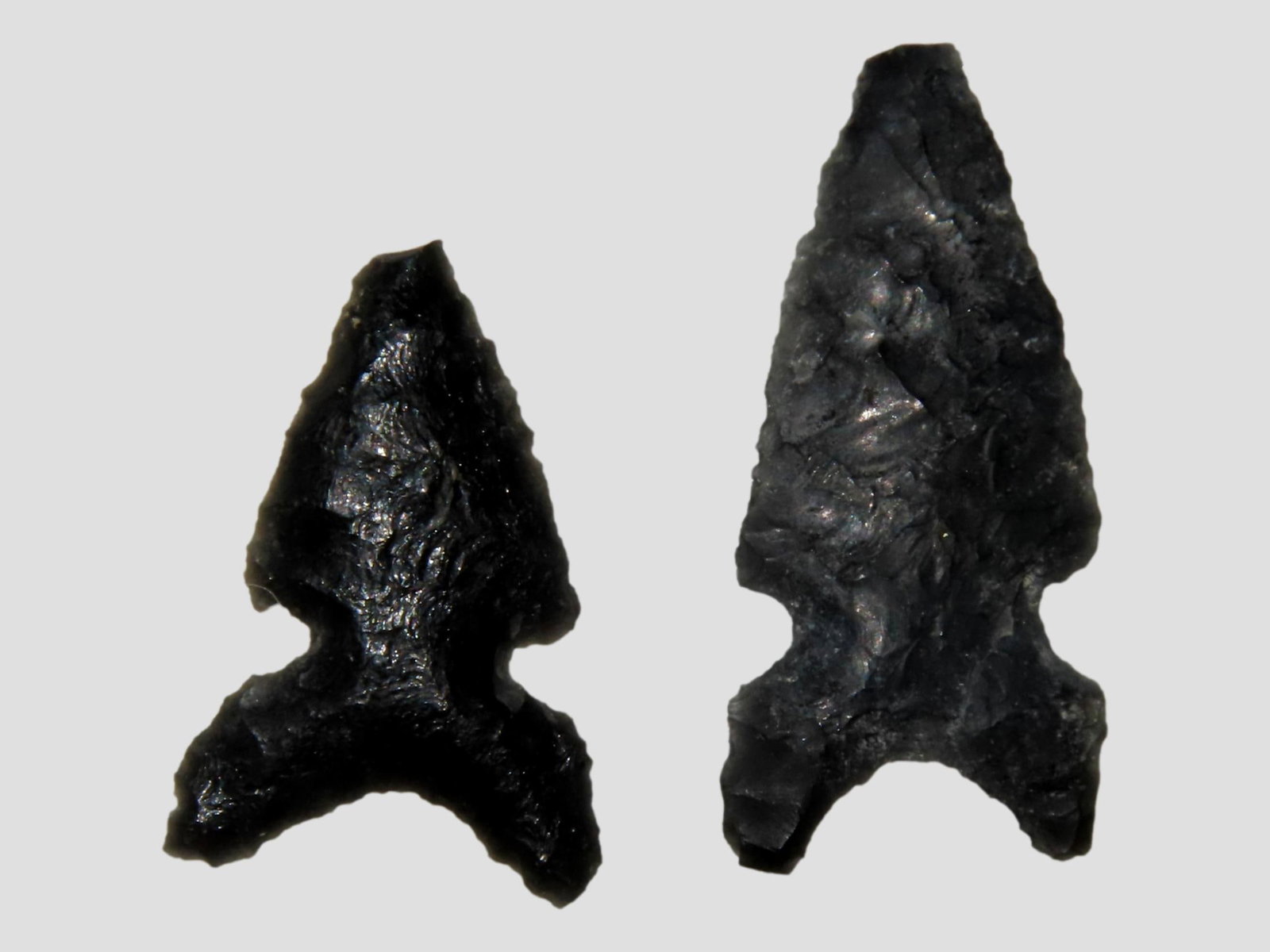 Grouping of 2 Obsidian Arrowheads Found in Inyo Co. California by Dan Young (1 of 3)