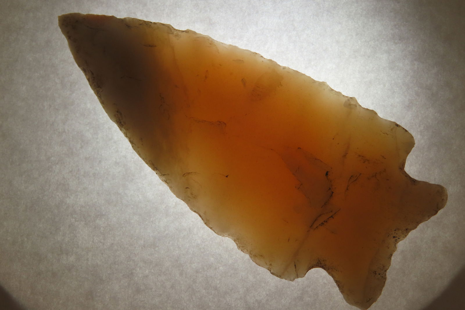 Highly Translucent 2 7/8" Jackie Stemmed Found Near Mountain Home Arkansas Made of Novaculite (1 of 6)