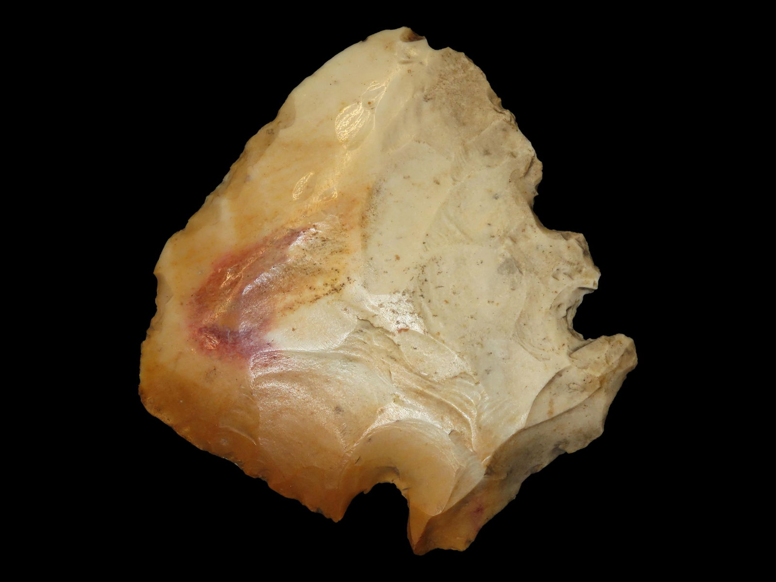 5" x 5 1/8" Kaolin Notched Hoe, found near Marceline Missouri (1 of 6)