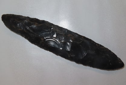 7 1/2" Obsidian Mayan Blade, Motley COA, Found in Mexico