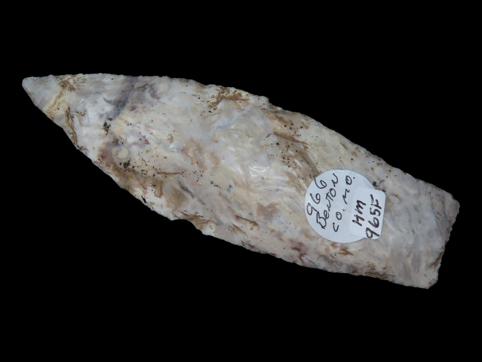 4 5/8" Sedalia, Motley COA, Found in Benton Co. Missouri, Ex Herb Mangold, Brad Simmerson: 4 5/8" Sedalia, Motley COA, Found in Benton Co. Missouri, Ex Herb Mangold, Brad Simmerson