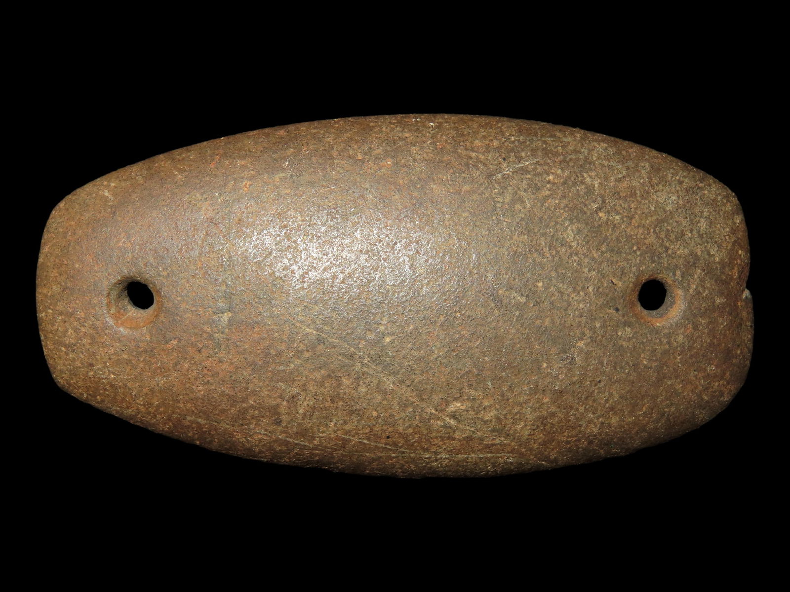 3 5/8" Hardstone Gorget, Davis/Motley COA, Found in Illinois, Ex. Payne (1 of 6)