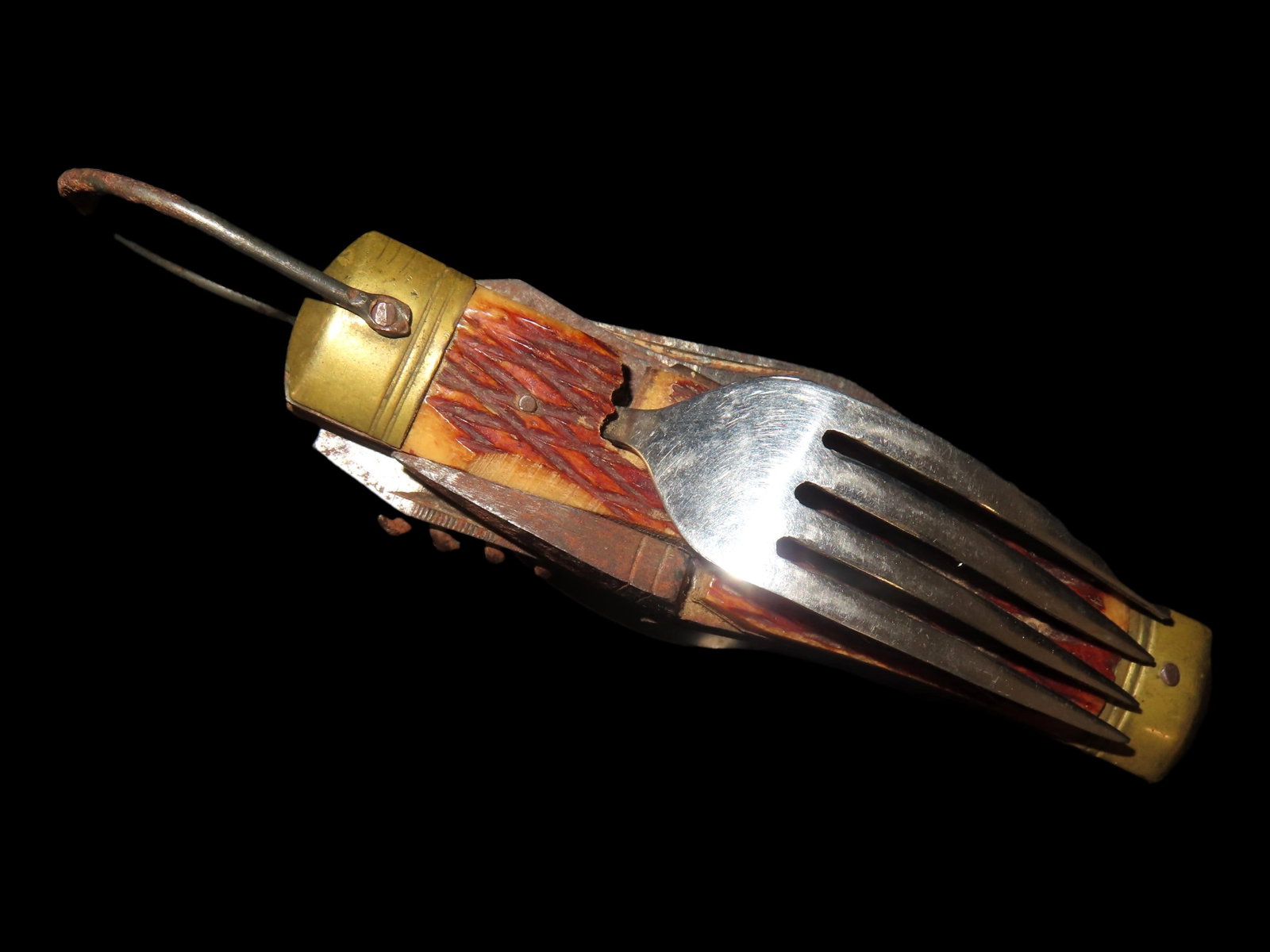 Antique Bone Handle Mess Kit Multi-Tool Knife: Antique Bone Handle Mess Kit Multi-Tool Knife