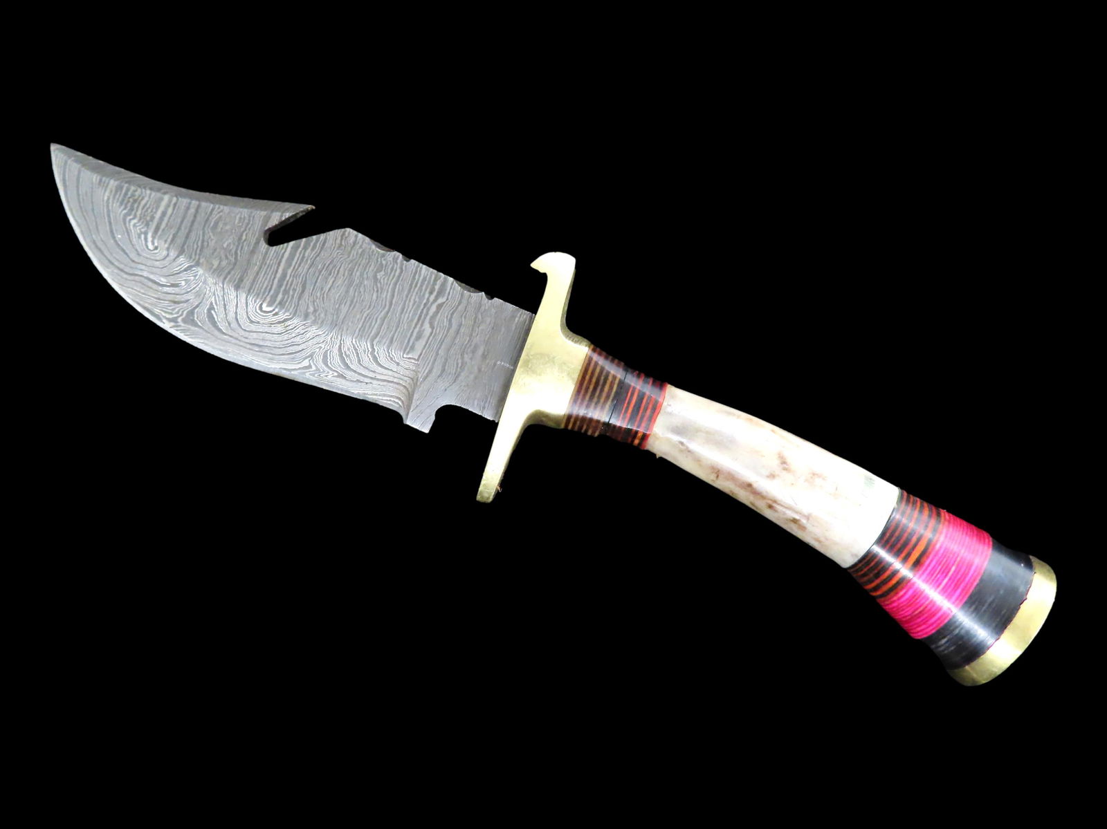 Bone-Handled Damascus Knife: Bone-Handled Damascus Knife