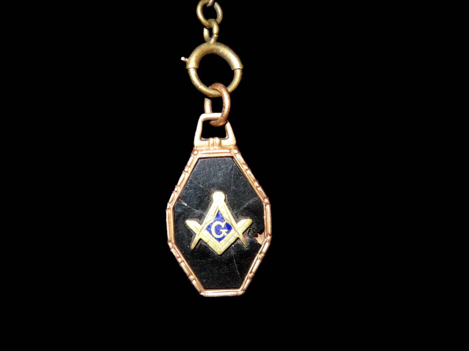 Masonic Necklace with real Gold: Masonic Necklace with real Gold