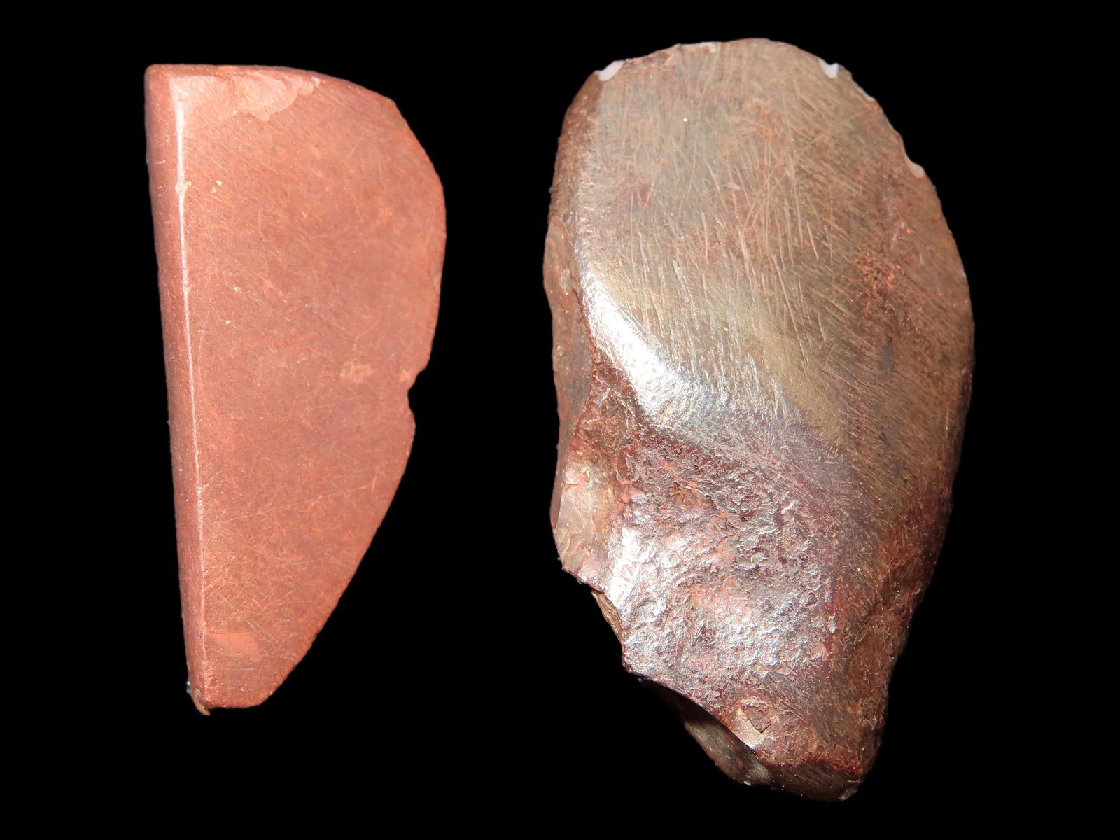 Pair of Polished and Used Hematite Tools found in Lewis Co. Missouri: Pair of Polished and Used Hematite Tools found in Lewis Co. Missouri