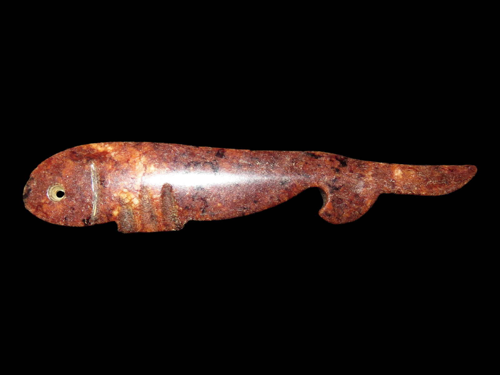 ANTIQUE CHINESE HONGSHAN CULTURE JADE EFFIGY PENDANT, HAND MADE (1 of 6)