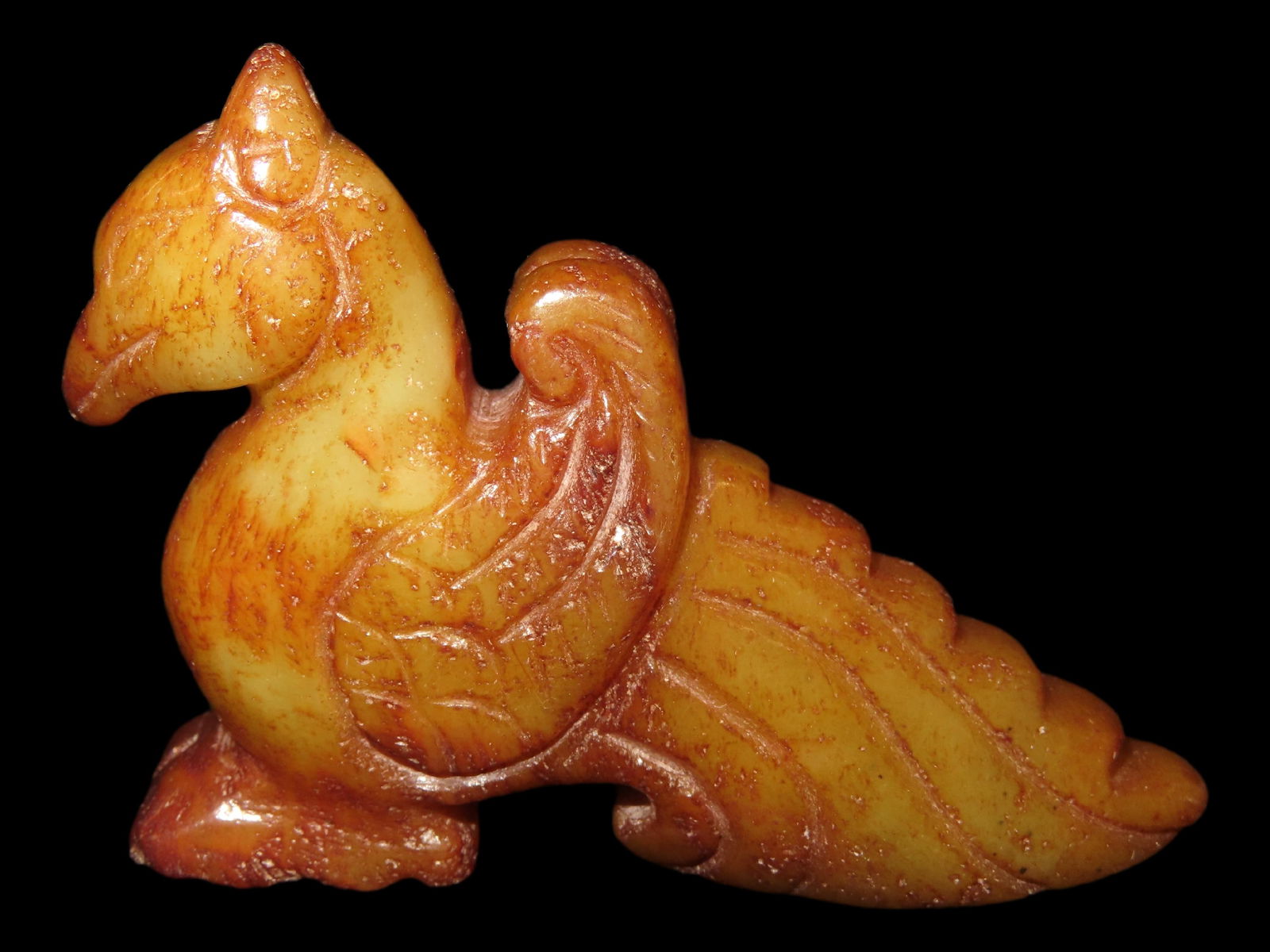 ANTIQUE CHINESE HONGSHAN CULTURE JADE EFFIGY PENDANT, HAND MADE (1 of 6)