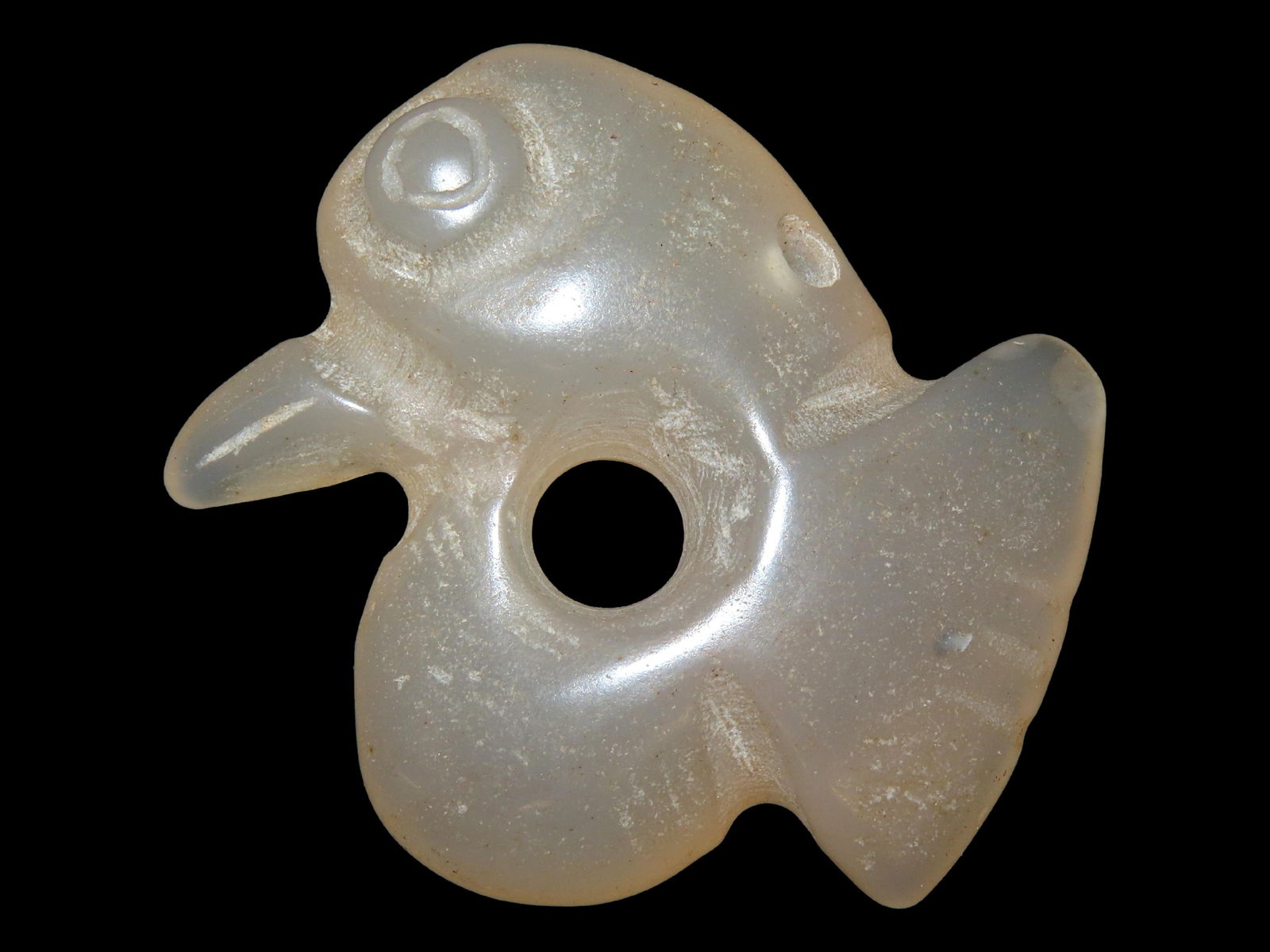 ANTIQUE CHINESE HONGSHAN CULTURE JADE EFFIGY PENDANT, HAND MADE (1 of 6)