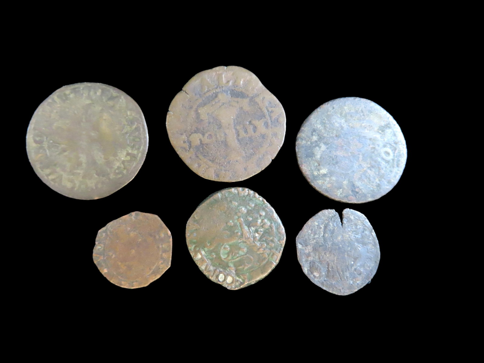 Lot of 6 Coins Russian Empire 1 denga 1704-1712, Mysore 20 cash 1833-1843, Lucca 2 soldi 1717-1790,: Lot of 6 Coins Russian Empire 1 denga 1704-1712, Mysore 20 cash 1833-1843, Lucca 2 soldi 1717-1790, Bremen 1 grote 1746-1752, Brunswick-Luneburg 1 mariengroscen 1682-1683, Poland 1 grosz 1597