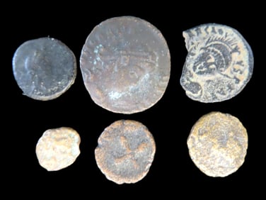 Lot of 6 Coins, USA 5 cents, Buffalo Nickel 1913-1938, Prussia 1 groschen 1787-1798, Mexico 1/2 real