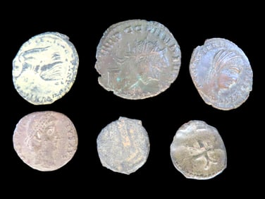 Lot of 6 Coins, Usa ! dollar, Susan B. Anthony Dollar 1979-1999, Colombia 1/4 real 1849-1858, Italy