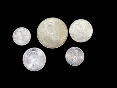Lot of 5 Coins, Philippines 50 centavos 1944-1945, Philippines 20 centavos 1937-1945, Philippines 10