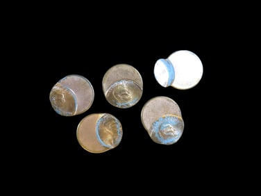 Lot of 5 Coins, USA 1 cent, Lincoln Wheat Penny 1909-1958, USA 1 cent, Lincoln Memorial Penny