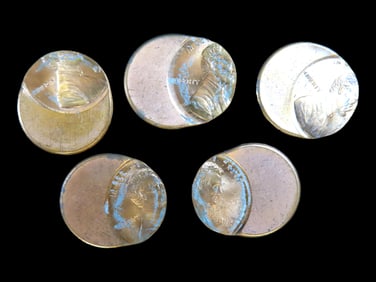 Lot of 5 Coins, USA 1 cent, Lincoln Memorial Penny 1959-2008, USA 1 cent, Lincoln Memorial Penny