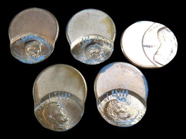 Lot of 5 Coins, USA 1 cent, Lincoln Memorial Penny 1959-2008, USA 1 cent, Lincoln Memorial Penny