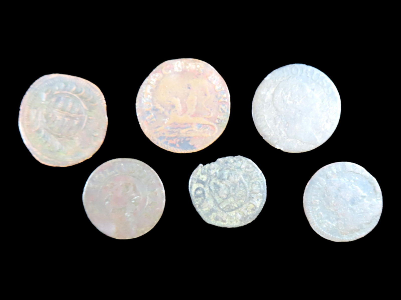 Lot of 6 Coins, Hildesheim 4 pfennig 1691-1733, Prussia 1 stuber 1771-1783, Rostock 1 pfennig (1 of 2)