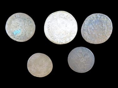 Lot of 5 Coins,USA 1 cent, Flowing Hair Cent 1793, Bremen 1 grote 1746-1752, Spain 4 maravedis,