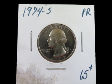 Lot of 1 coin,USA 1/ dollar,Washington Quater 1974-S.