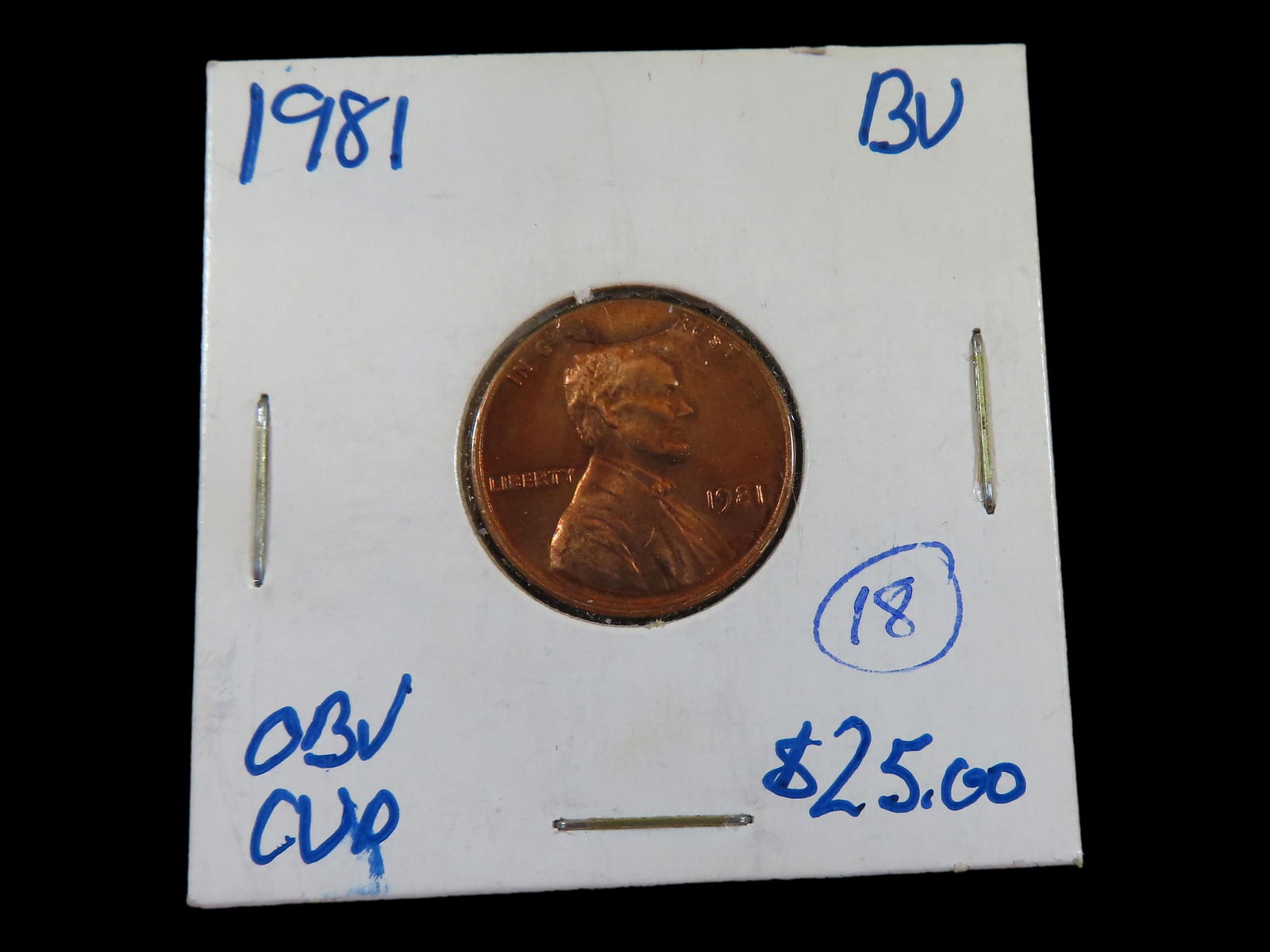 Lot of 1 coin,USA 1 cent,Lincoln Memorial Penny 1981. (1 of 3)