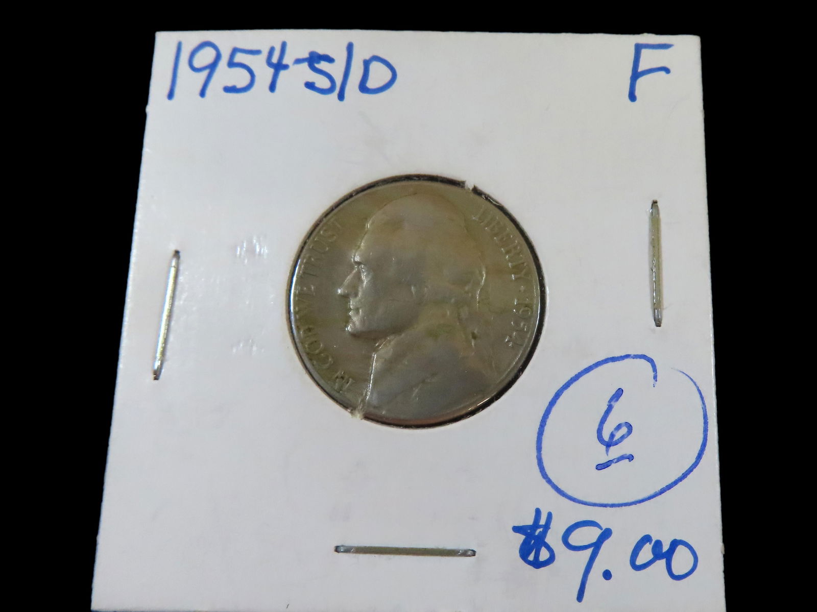 Lot of 1 coin,USA 5 cents, Classic Nickel 1954-D. (1 of 3)