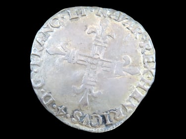 Lot of 1 Coin, France 1/4 Ecu, Cross on obverse, arms of France, Navarra and Bearn 1643-1652.