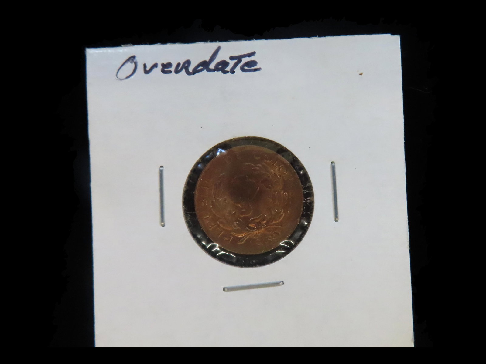 Lot of 1 Coin, Colombia centavo 1967-1978.: Lot of 1 Coin, Colombia centavo 1967-1978.